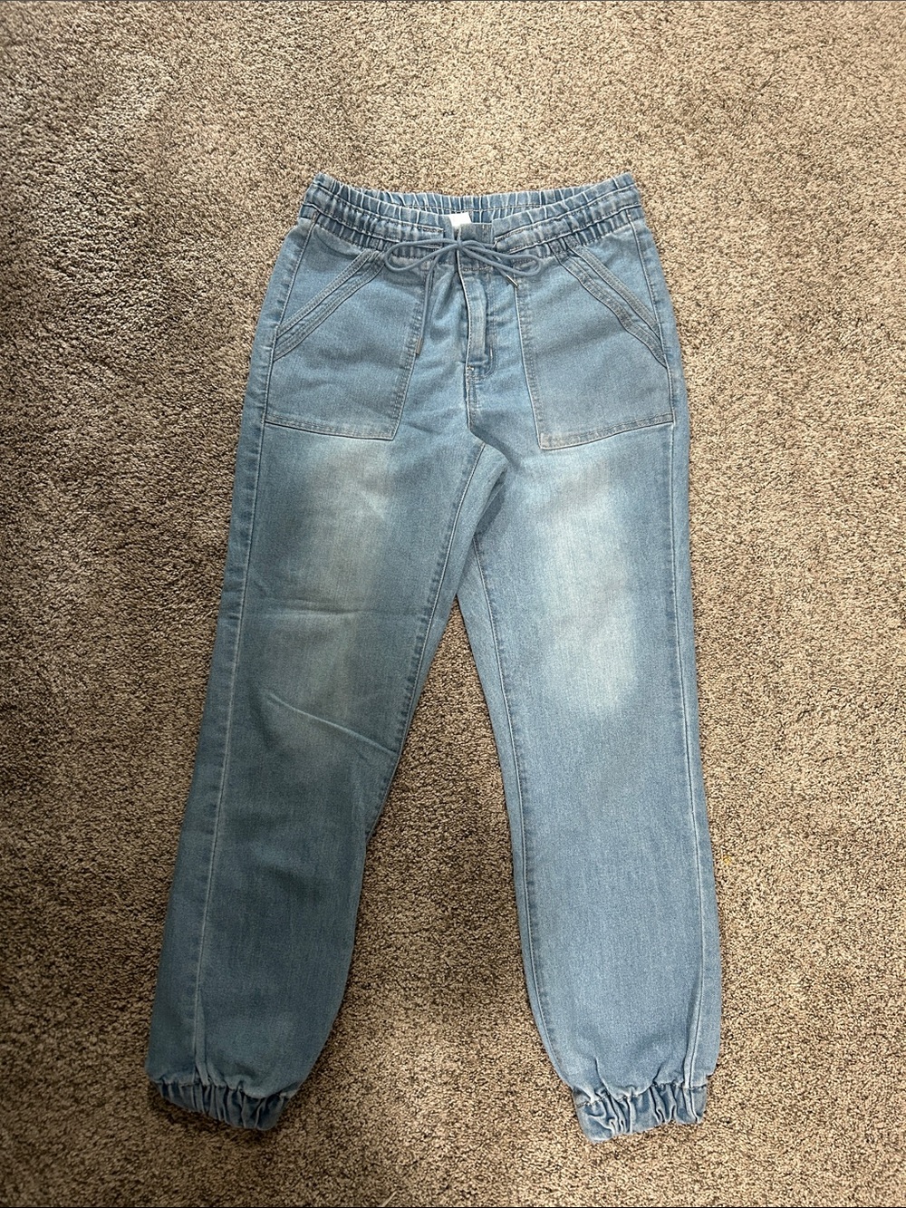 No Boundaries Light Blue Denim Jogger Pants